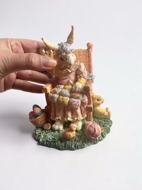 Vintage Easter Jubilee Bunny Figurine 1990s Resin Decor Boxed